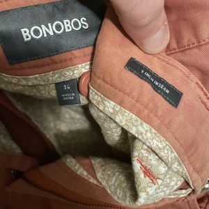Salmon colored bonobos shorts
